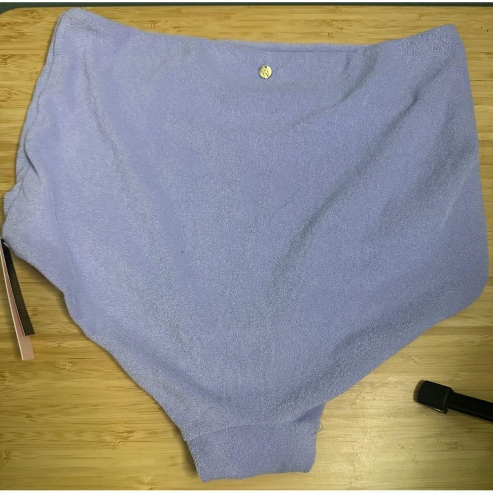Victorias Secret Swim High Waisted Terry Bikini Bottom Periwinkle Blue Small NEW - Picture 5 of 5
